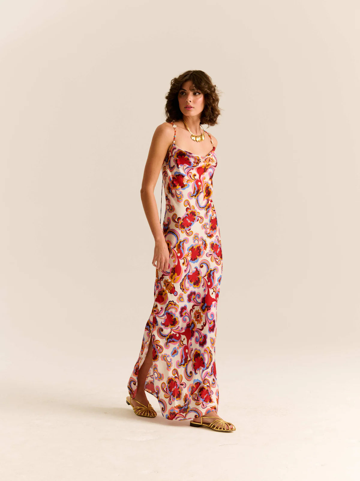 Slip Dress Paisley Floral / M