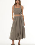 Lani Crop Tank full body front view on model