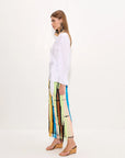Za Za Knit Fringe Skirt side view on model