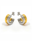 Avery Mixed Metal Hoops close up