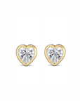 Be My Baby Heart Studs side by side close up