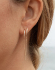 Thatch Lila Pave Threader Earring doubled up