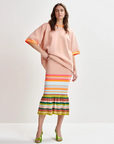 Essentiel Helove Stripe Knit Skirt full body front