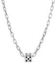 Adina Reyter Silver Enamel Dice Big Bead on Italian link