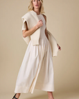 Sold Out the Rsvp Dress in Cream front with sweater