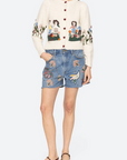 Sea Kara Beaded Denim Short full body