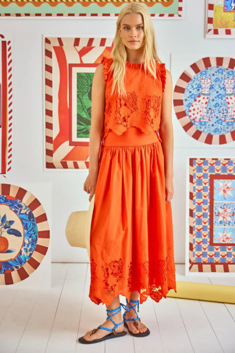 Hunter Bell Nathalie Embroidered Skirt front