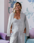 Cami NYC Monty Buttondown Top over the shoulder close up