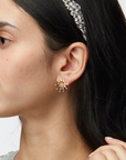 Lele Sadoughi Sun Crystal Stud Earring on ear
