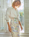 Hunter Bell Coolidge Floral Midi Skirt close up front/side