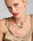 Adina Reyter White Ceramic Wave Big Bead with other beads