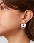 Jenny Bird Gemma Hoops Silver on model