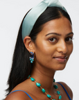 Lele Sadoughi Stone Station Necklace on neck