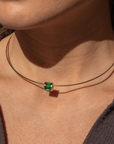 Thatch Delphin Green Bead Charm on collar