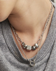 Adina Reyter Diamond Dice Big Bead Silver stacked
