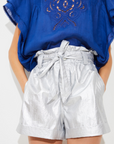 Suncoo Benassi Paperbag Metallic Short close up