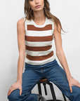 Greylin Nadine Stripe Sweater Tank front view