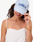 Clare V Sardine Baseball Hat on model