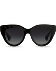 Krewe Charlotte Black + Black Crystal Sunglasses front view by itself