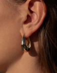 Thatch Lumi Hoop Earring Gold on ear