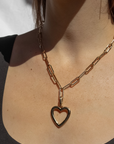 Thatch Open Heart Necklace on model
