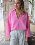 LNA Finley Pull On Stripe Pant front close up