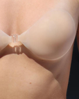 Boob-eez Silicone Stick on Bra close up on model