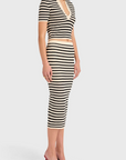 Amanda Uprichard Seine Stripe Midi Skirt side