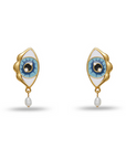 Lele Sadoughi Evil Eye Pearl Drop Earring flat lay