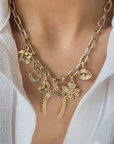 Adina Reyter Groovy Large Diamond Evil Eye Charm with other charms