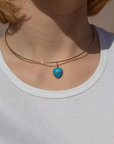 Thatch Isabel Howlite Charm on collar on model