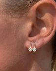 Thatch Noemi Heart Earrings doubled on ear