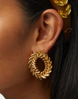Lele Sadoughi Oval Wreath Earring on ear
