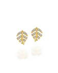 Rachel Reid Diamond Palm Leaf Stud Earring flat lay