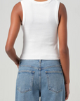 Agolde Shrunken Poppy Tank White back