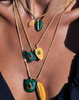 Aventurine Leaf Pendent with other pendants