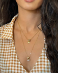 Stellar Star Charm Set Necklace on model, top necklace