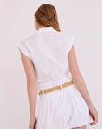 Octavia Top in White back view on model