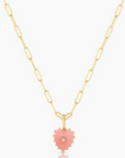 Thatch Isabel Pink Opal Charm on paperclip chain