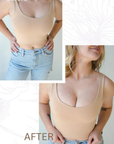 Boob-eez Silicone Stick on Bra before and after in use
