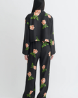 Nanushka Vally Button Down Top Roses full body back