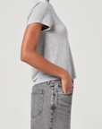 Agolde Adine Shrunken Tee Grey Heather side