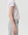 Agolde Adine Shrunken Tee in Rosewater side