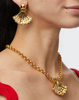 Lele Sadoughi Fan Shell Earring with necklace