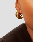 Jenny Bird Chunky Doune Hoops super close up on ear