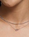 Adina Reyter Bead Chain Necklace Silver on neck