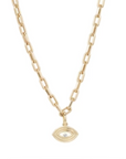 Adina Reyter Groovy Large Diamond Evil Eye Charm on italian link chain
