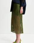 Essentiel Handkerchief Sequin Mesh Midi Skirt side