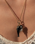 Santorini Necklace close up on model