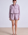 Apiece Apart Cropped Utility Shirt front, closed